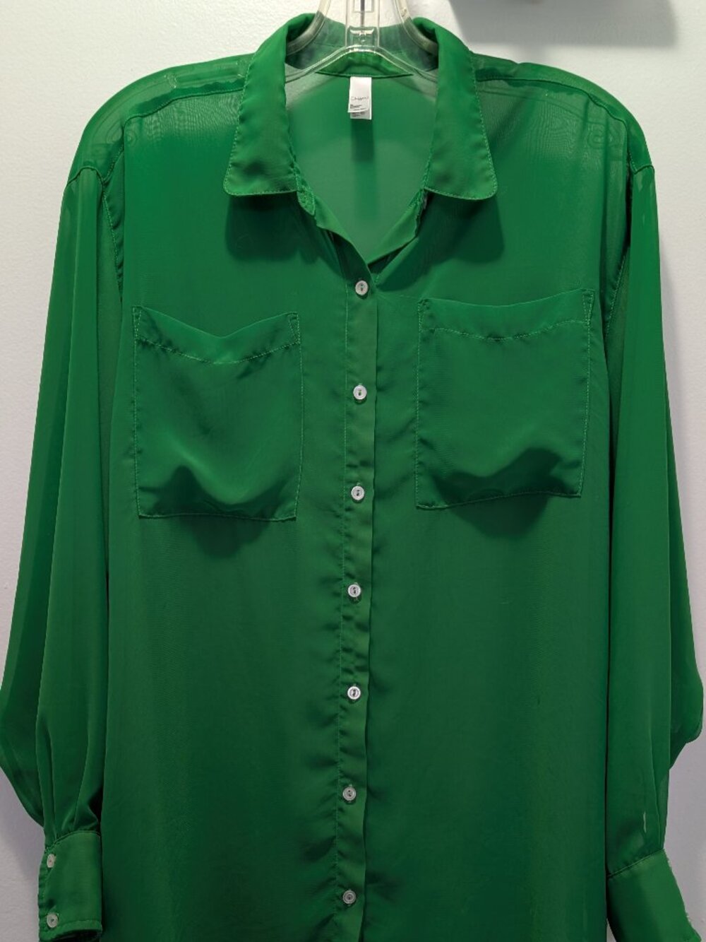 Vintage Chiffon by American Apparel Bottom Down Green Shirt - One Size